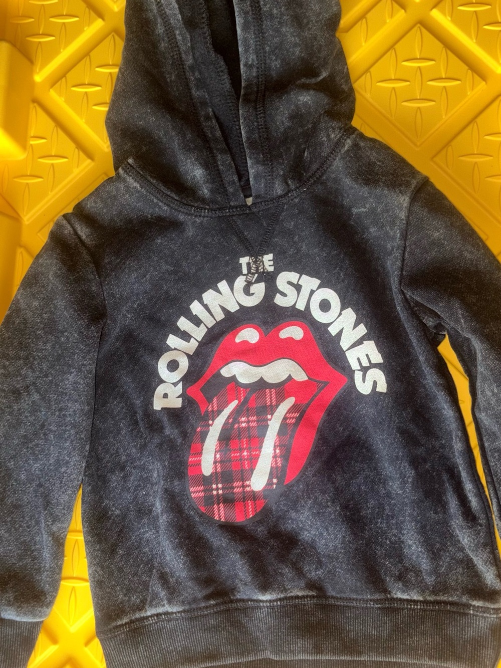 Rolling Stones Black Kids Hoodie with Red Graphic Tongue Logo